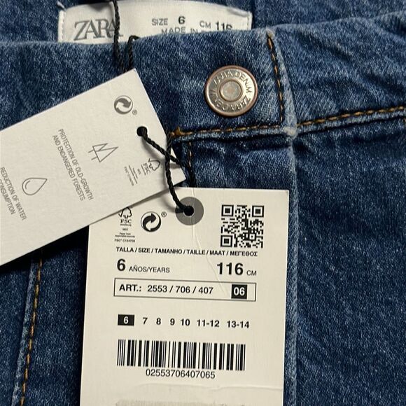 ZARA Kids | Blue | SNAPS BOX PLEAT DENIM SKIRT - Picture 4 of 5